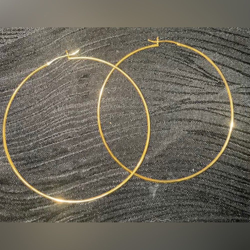 18k Gold Filled Over Brass 80mm Hoops